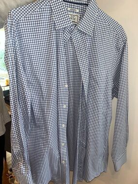 Jos. A. Bank Blue and White Gingham Button-Down Shirt